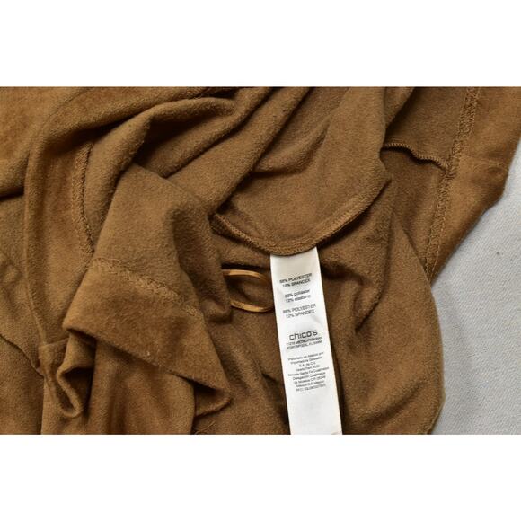 Chico's Women's Brown Suede Off Shoulder Dress Plus Size 2.5 Polyester NWT - Picture 6 of 8